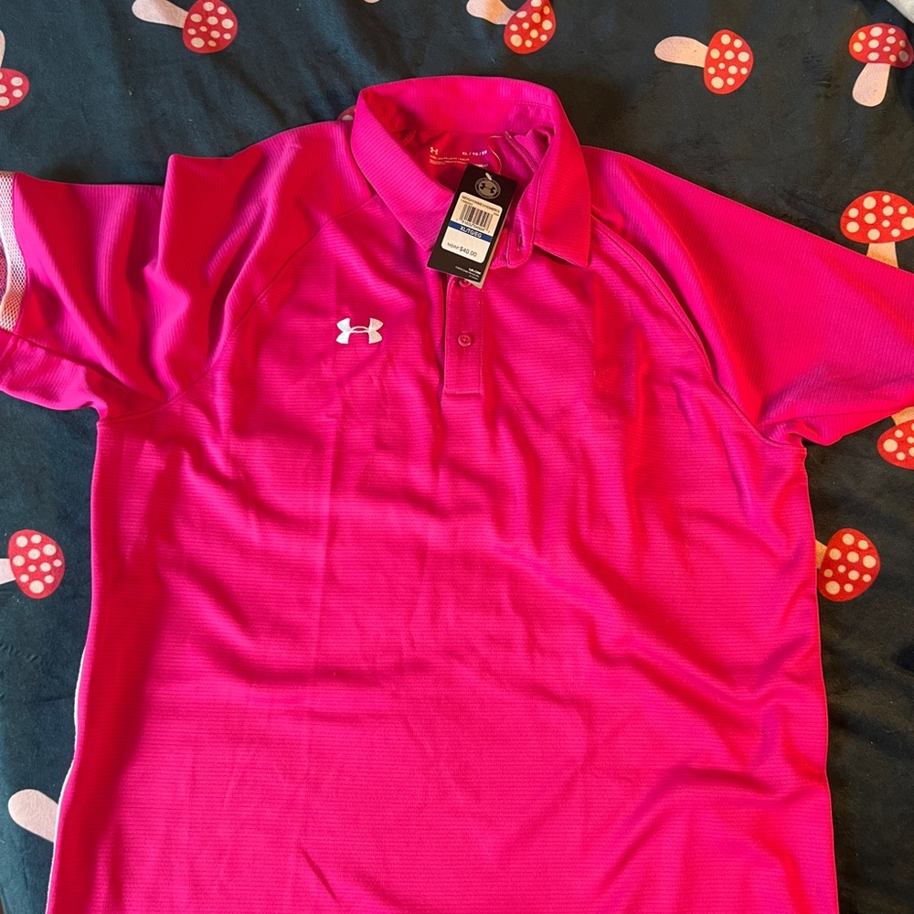 Under Armour Bright Pink Polo